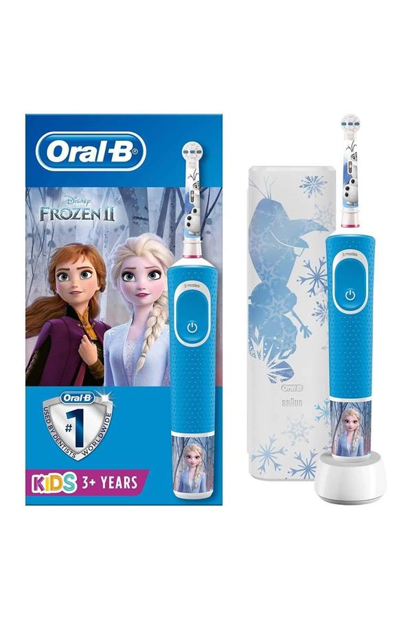 9919مسواک برقی قابل شارژ اورال بی/ Rechargeable Toothbrush D100 Frozen Special Series for Children - Carrying Box